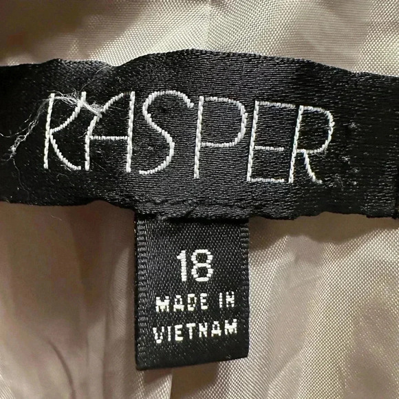 Kasper blue grotto summer straw/black belted trench coat size 18 - Picture 10 of 11